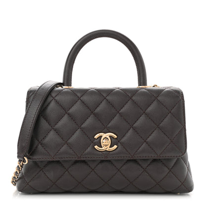 Chanel Caviar Quilted Mini Coco Handle Flap Dark Brown 1 of 11