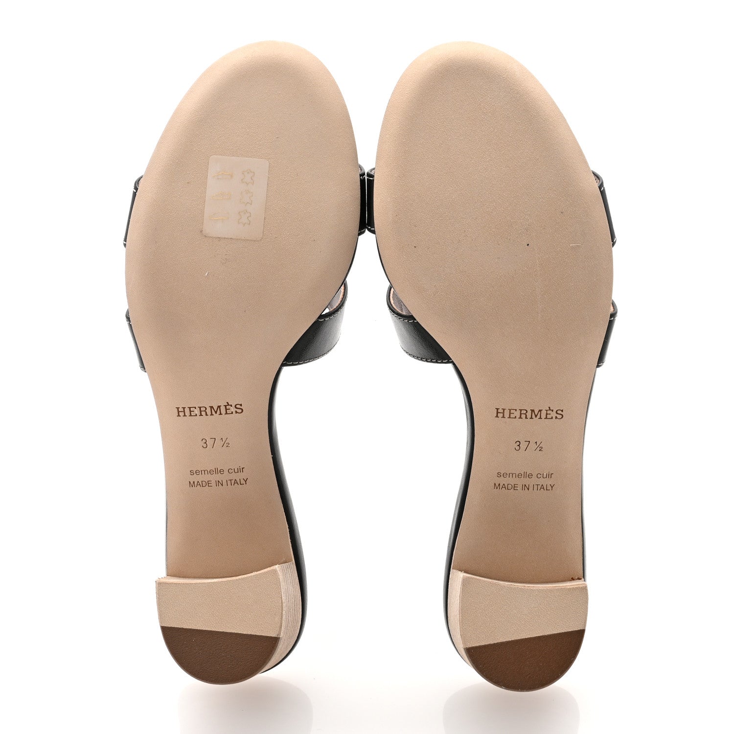 Hermes Calfskin Oasis Sandals 37.5 Black 5 of 8