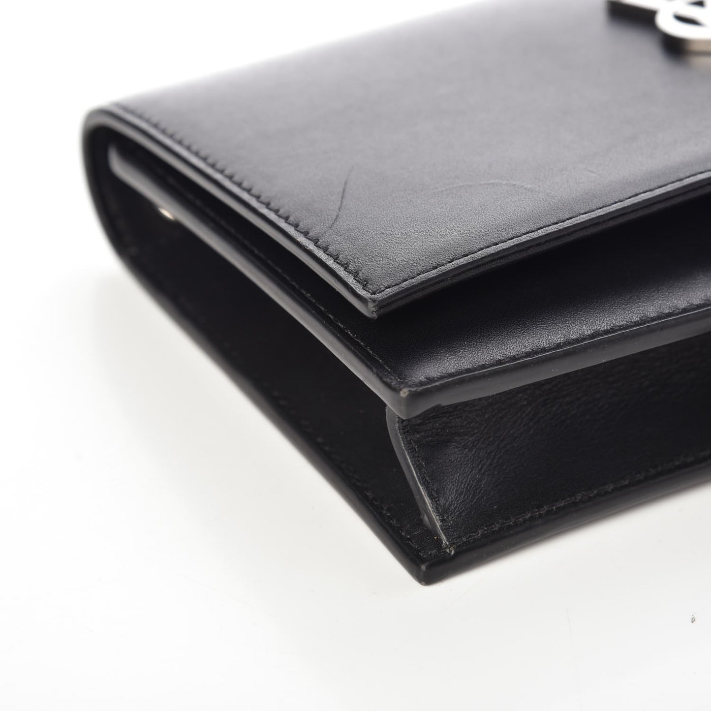 Smooth Calfskin Classic Monogram Kate Tassel Chain Wallet Black
