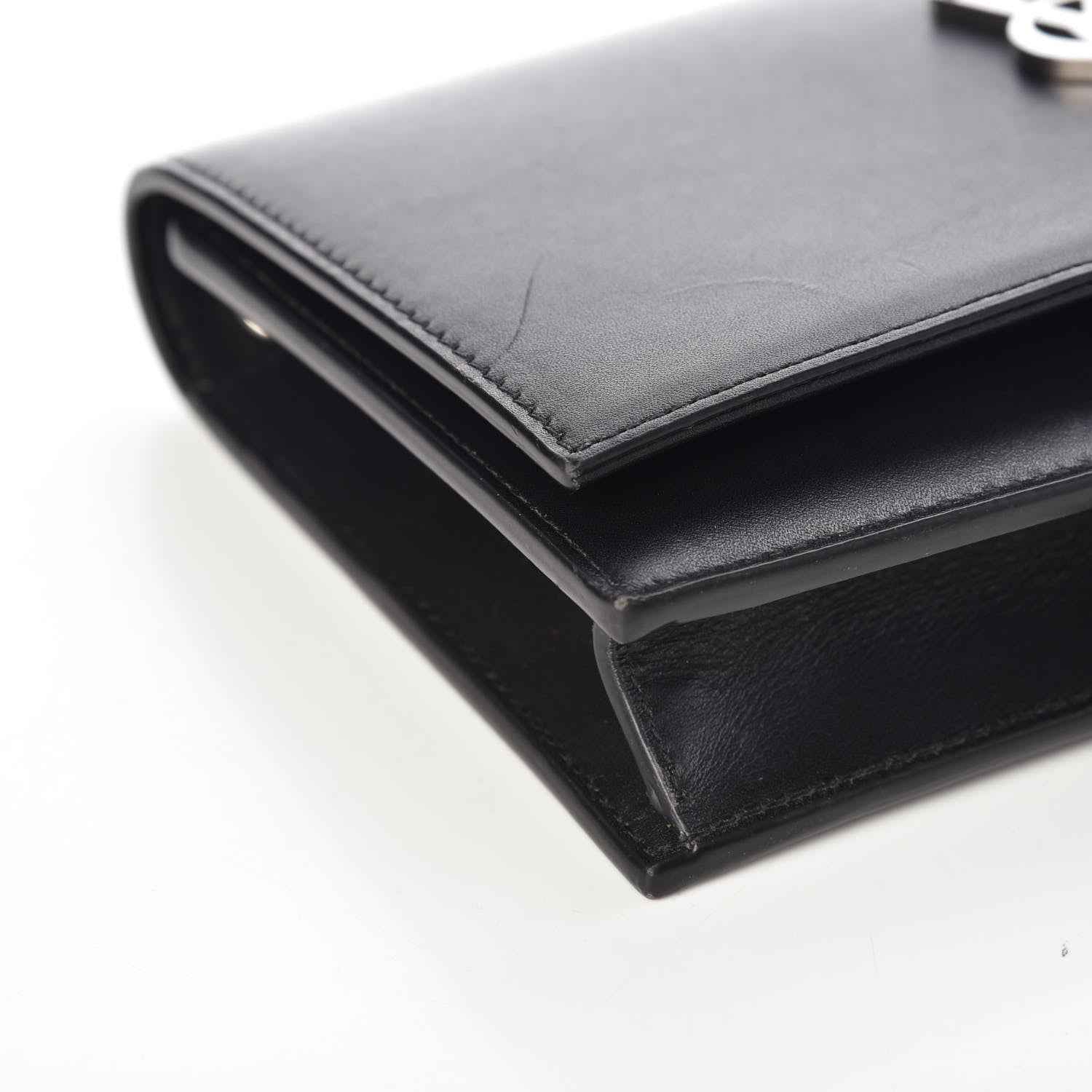 Saint Laurent Smooth Calfskin Classic Monogram Kate Tassel Chain Wallet Black 7 of 13