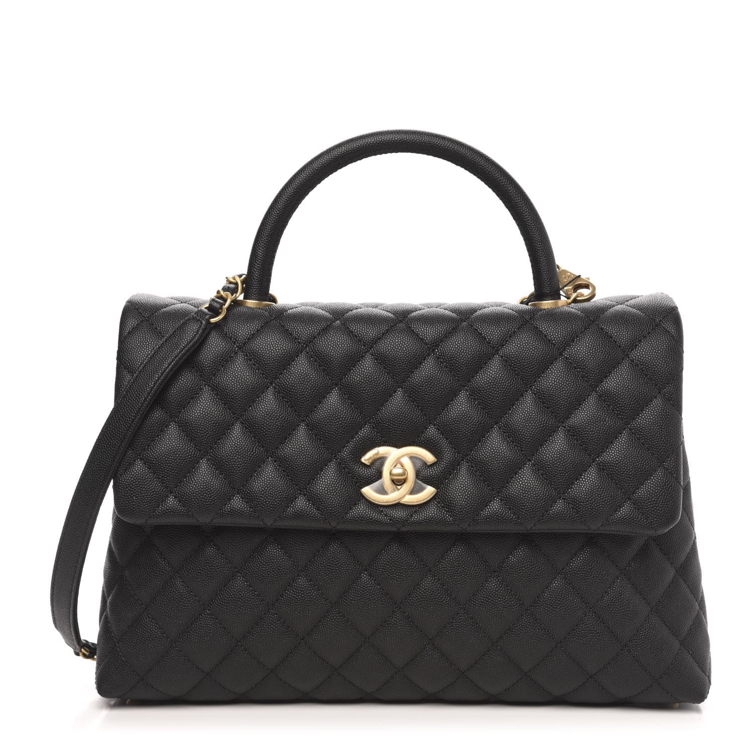 Chanel Caviar Quilted Medium Coco Handle Flap Black 1 of 10