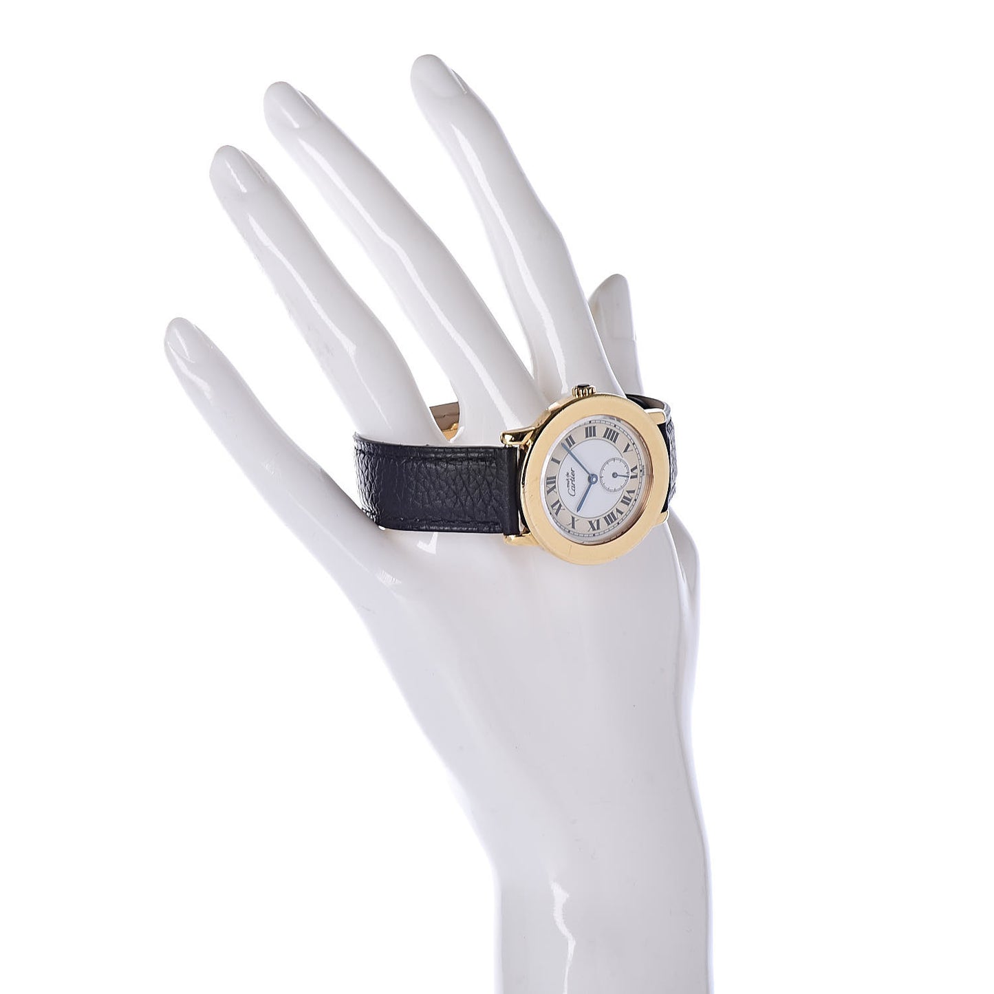 Sterling Silver Vermeil Calfskin 33mm Must De Cartier Quartz Watch