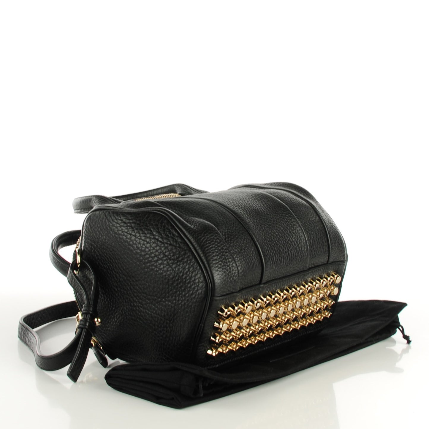 Pebbled Lambskin Rockie Black Pale Gold Hardware