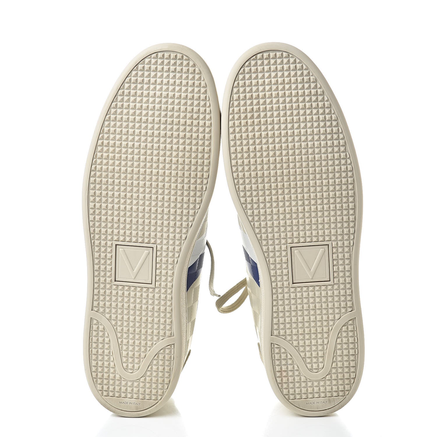 Louis Vuitton Calfskin Damier Embossed Frontrow Sneakers 10 Creme 5 of 8