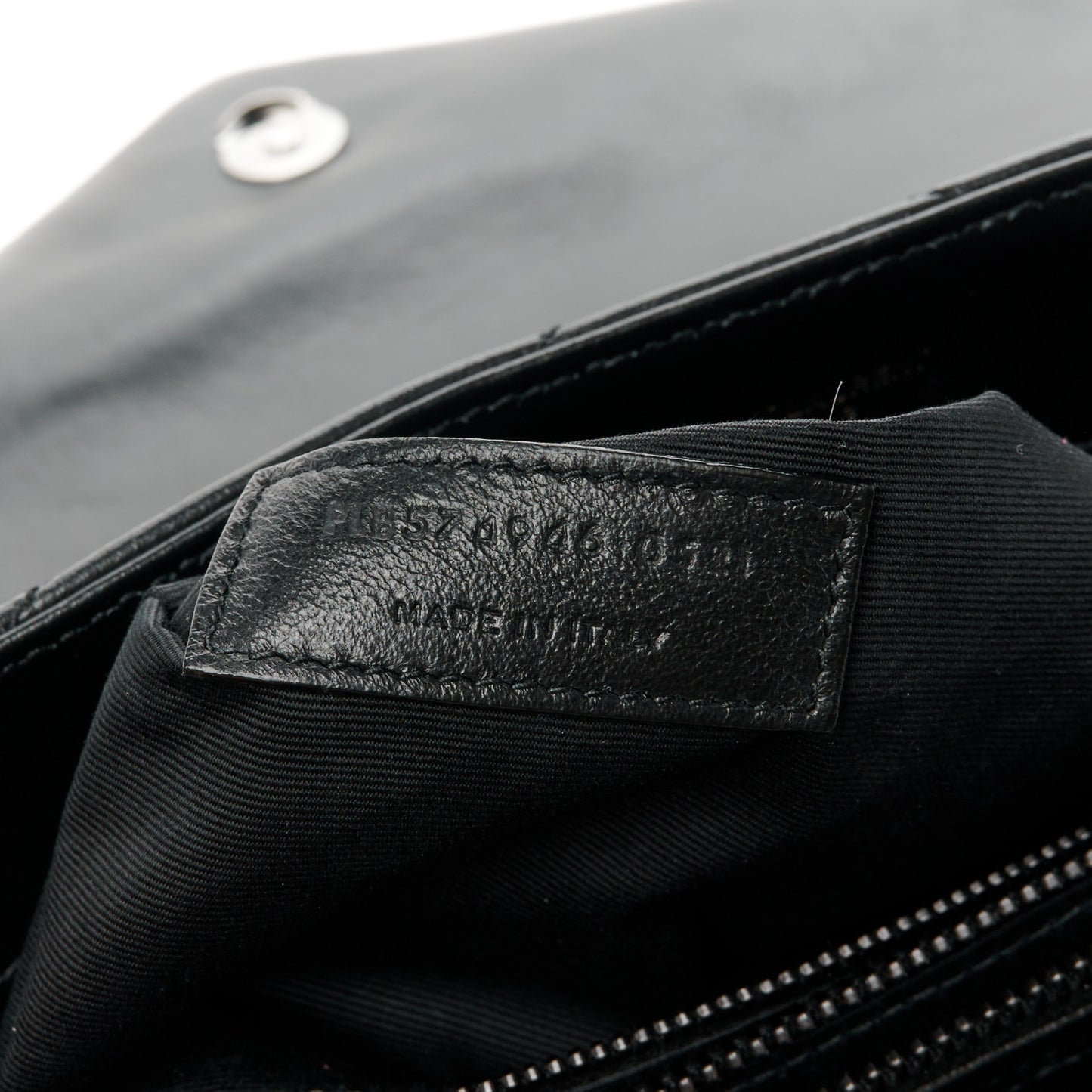 Calfskin Y Quilted Monogram Monochrome Medium Loulou Chain Satchel Black