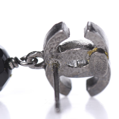 Chanel Ruthenium Bead CC Drop Earrings Black 4 of 5