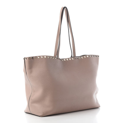 Valentino Garavani Grained Calfskin Rockstud Shoulder Tote Poudre 2 of 12
