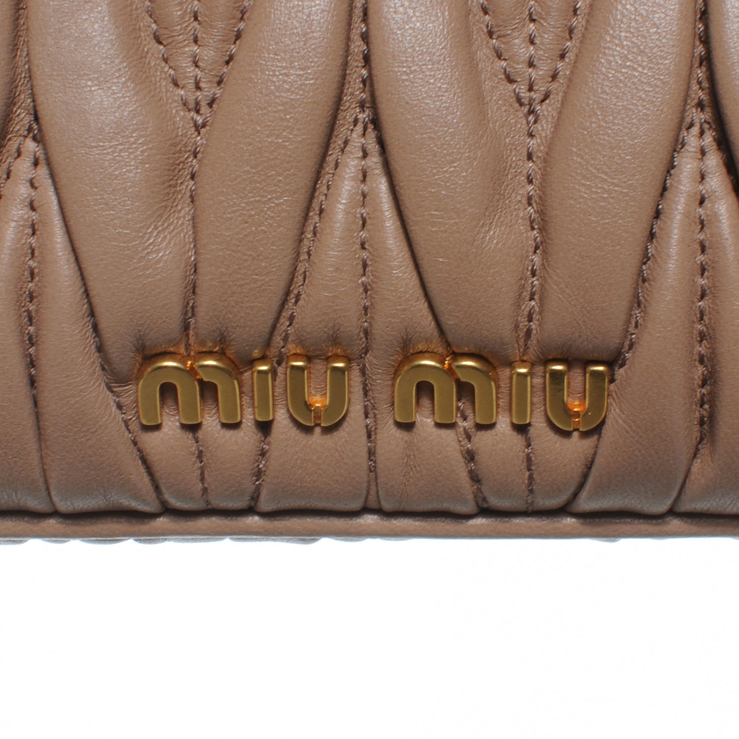 Miu Miu Leather Matelasse Clutch Cammeo 5 of 9
