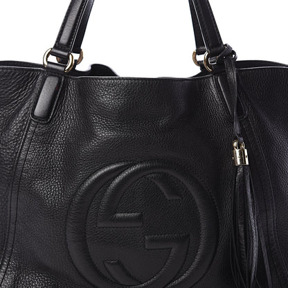 Gucci Pebbled Calfskin Medium Soho Shoulder Bag Black 6 of 8