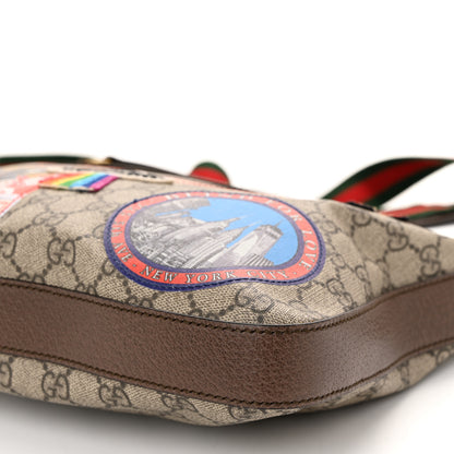 Gucci Soft GG Supreme Monogram Courrier Web Medium Flat Messenger Bag Beige New Acero Multicolor 10 of 10
