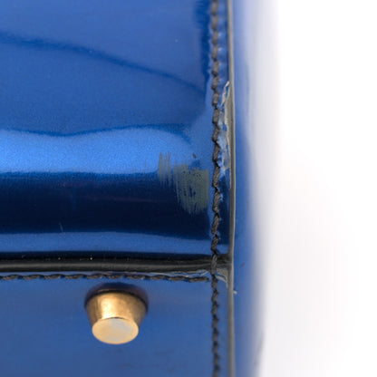 Christian Dior Metallic Glazed Calfskin Mini Lady Dior Blue 12 of 13