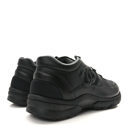 Chanel Lambskin Fabric CC Uniform Sneakers 37.5 Black 4 of 8