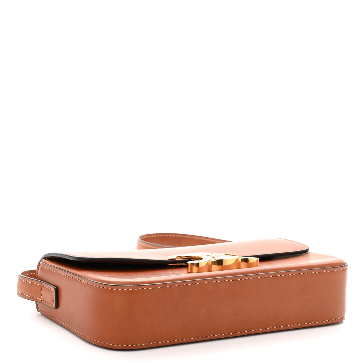 Natural Calfskin Triomphe Shoulder Bag Tan