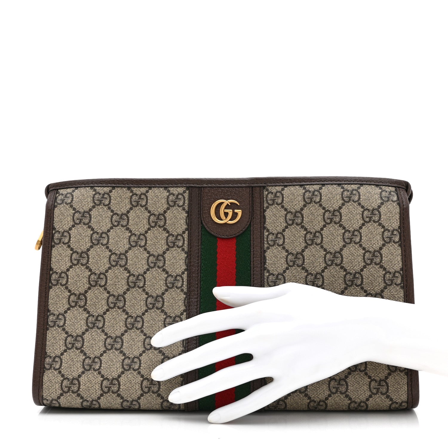 Gucci GG Supreme Monogram Web Ophidia GG Toiletry Case Beige New Acero 2 of 9