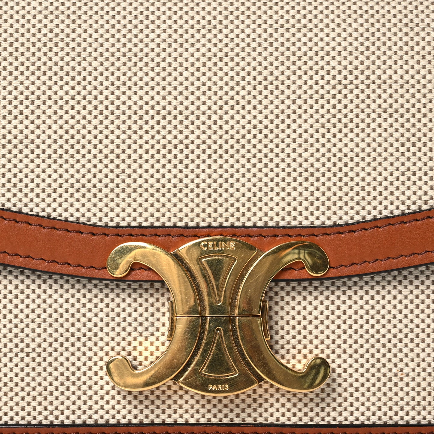 Textile Natural Calfskin Teen Triomphe White Tan