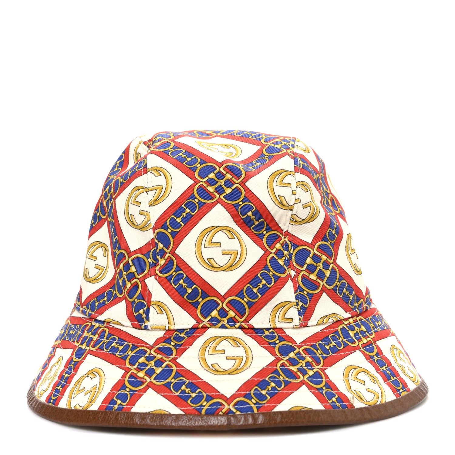 Gucci New Canvas Horsebit Interlocking G Bucket Hat S Ivory 4 of 8
