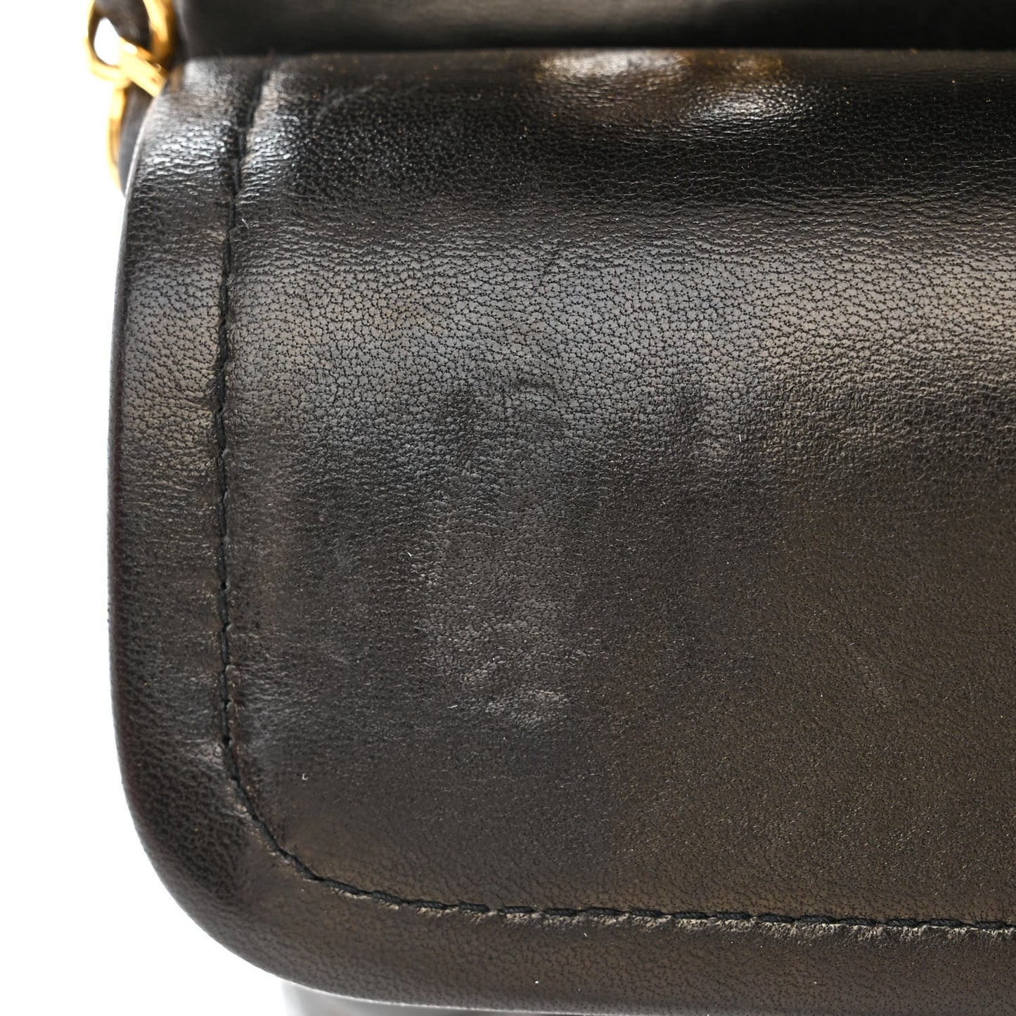 Lambskin Quilted Medium Double Flap Black