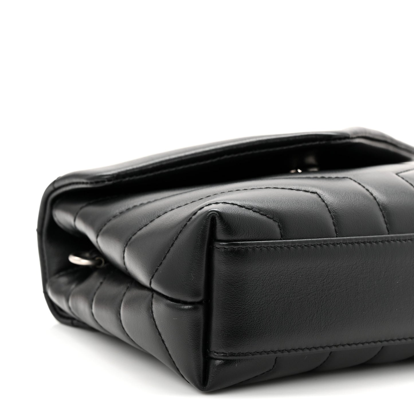 Calfskin Y Quilted Monogram Toy Loulou Crossbody Bag Black