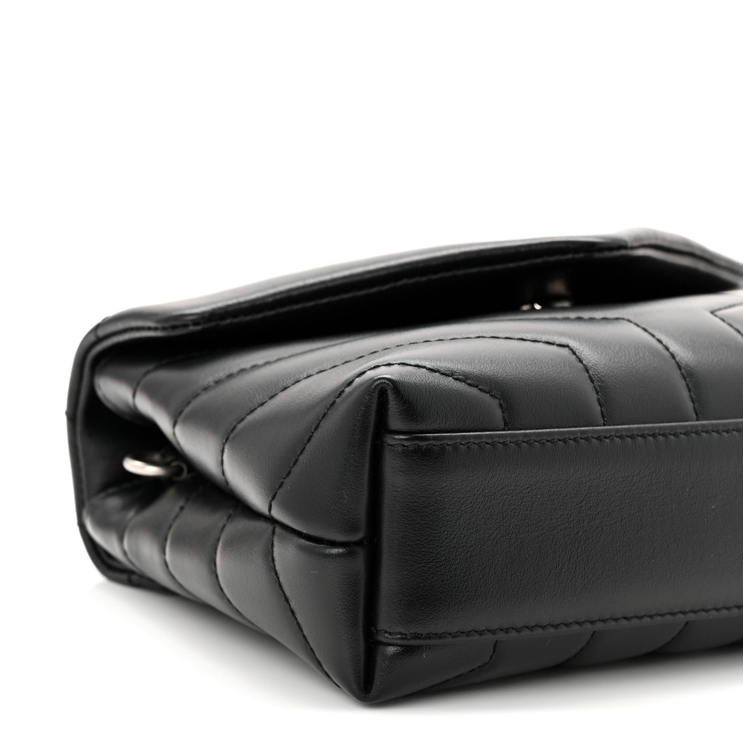 Saint Laurent Calfskin Y Quilted Monogram Toy Loulou Crossbody Bag Black 9 of 10