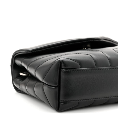 Saint Laurent Calfskin Y Quilted Monogram Toy Loulou Crossbody Bag Black 9 of 10