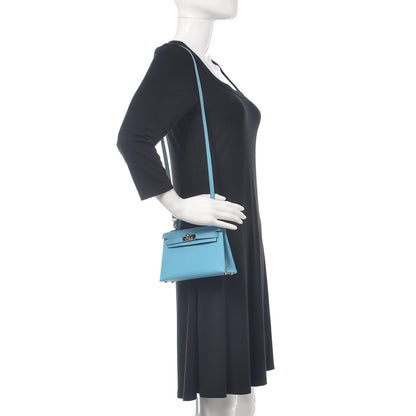 Hermes Epsom Mini Kelly Sellier 20 Bleu Du Nord 2 of 28
