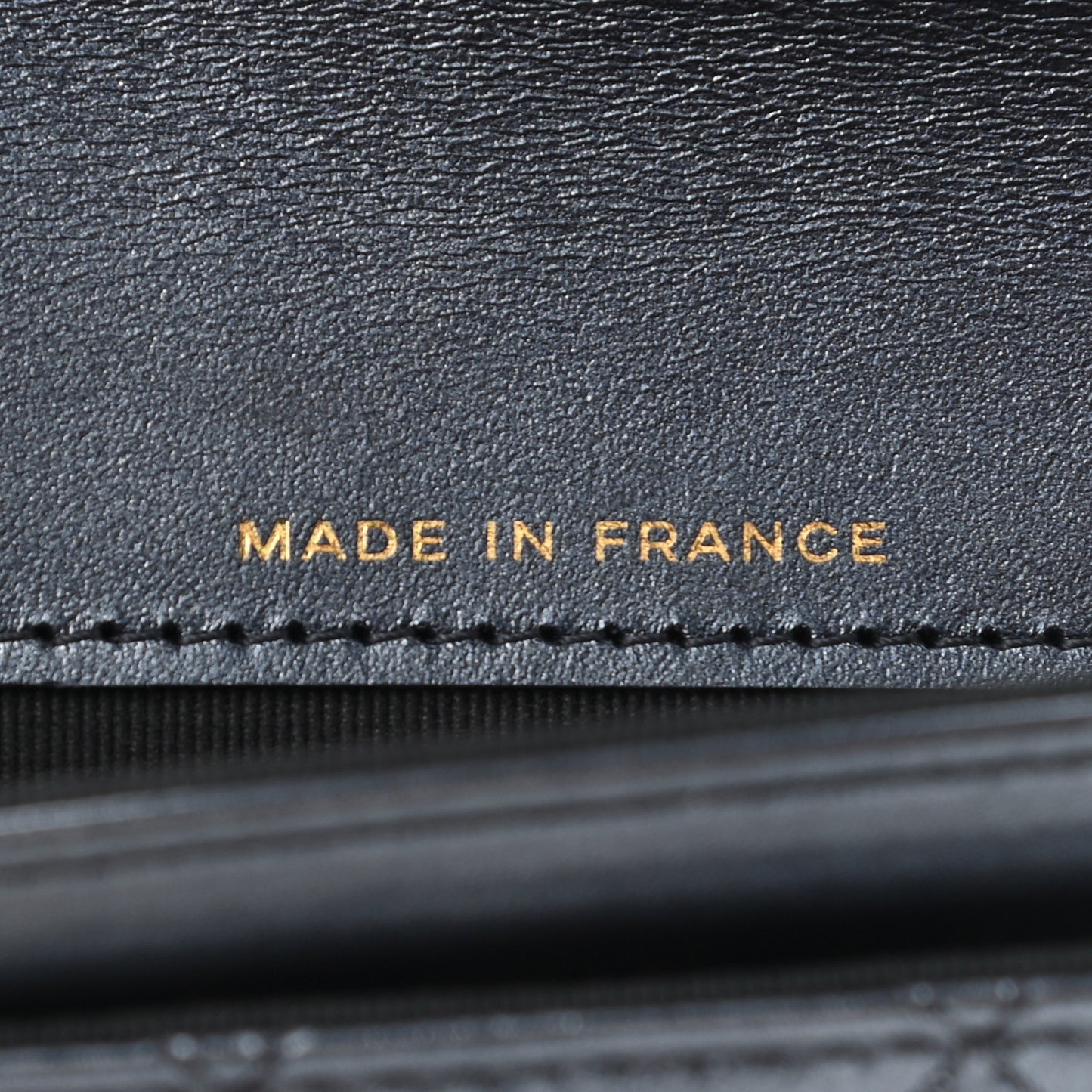 Metallic Lambskin Quilted Flap Card Holder Wallet Dark Blue