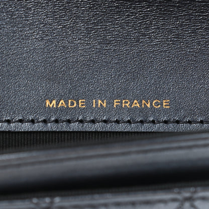 Chanel Metallic Lambskin Quilted Flap Card Holder Wallet Dark Blue 7 of 9