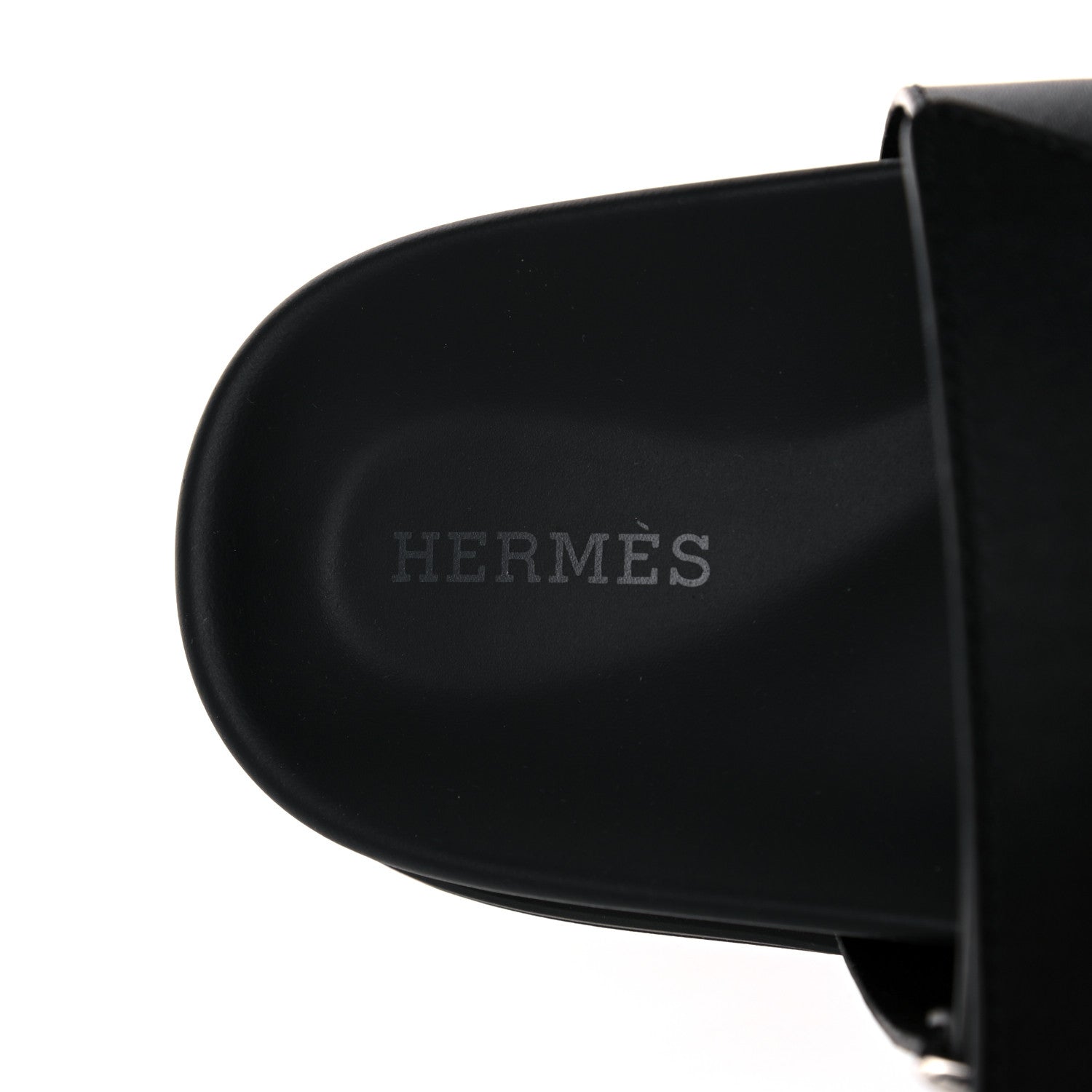 Hermes Calfskin Womens Chypre Sandals 37.5 Black 7 of 9