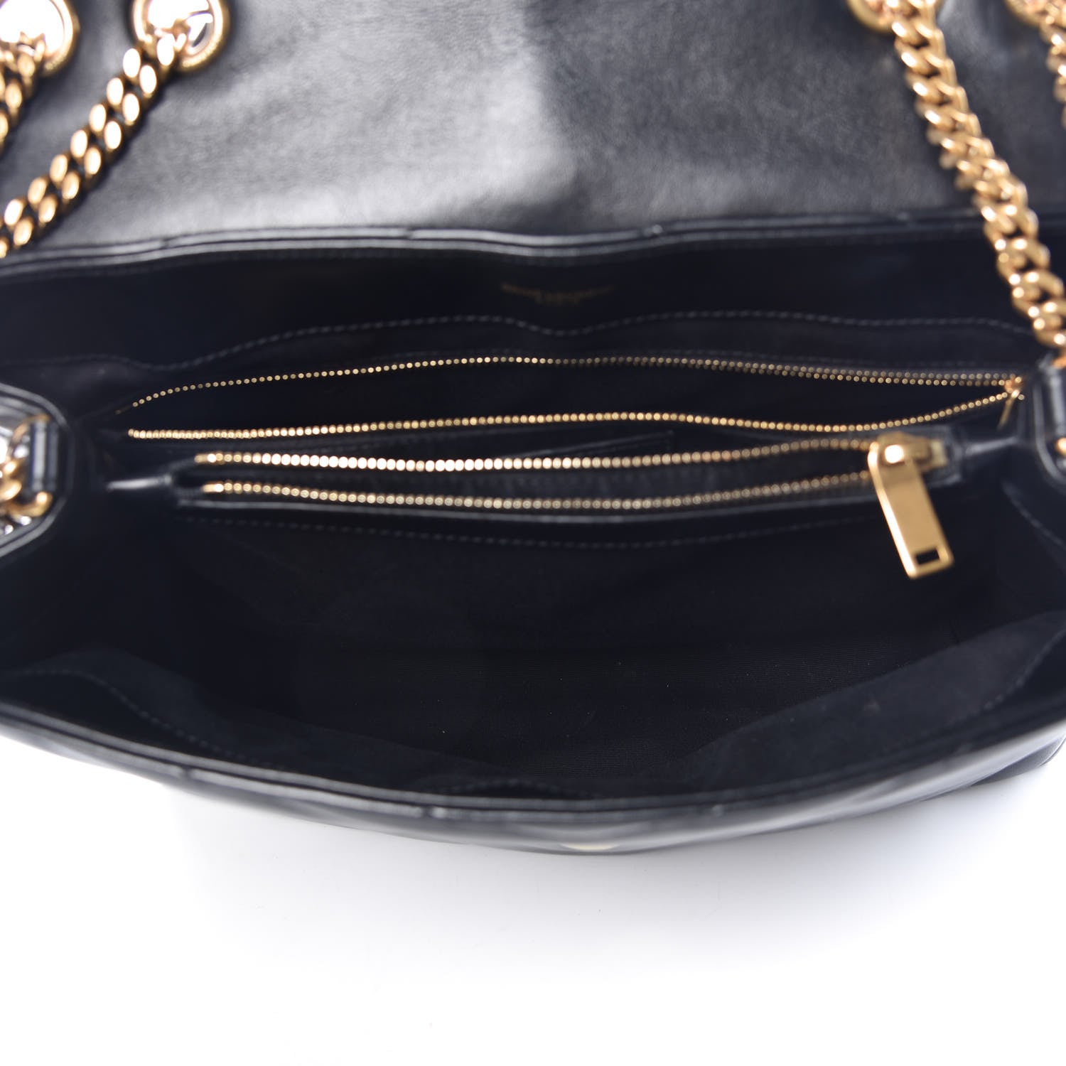 Saint Laurent Calfskin Y Quilted Monogram Medium Loulou Chain Satchel Black 5 of 11