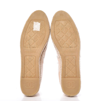 Chanel Lambskin CC Espadrilles 38 Beige Black 5 of 10