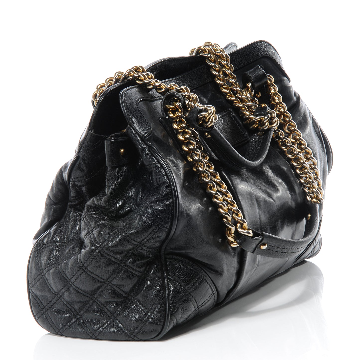 Leather Mix Quilted East West Virna Black