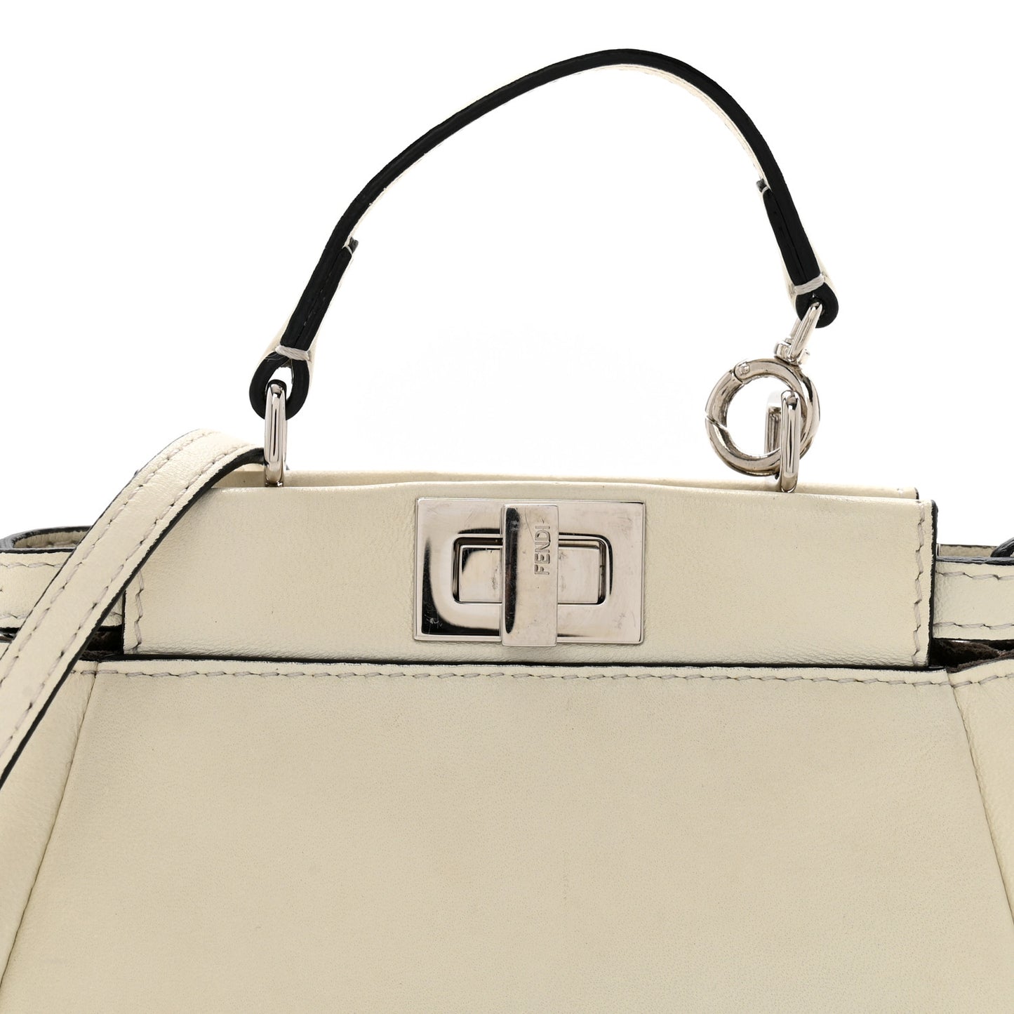 Shiny Nappa Micro Peekaboo Iconic Satchel White