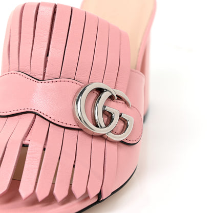Gucci Malaga Kid GG Marmont Fringe 75mm Slide Sandals 38 Wild Rose 14 of 15