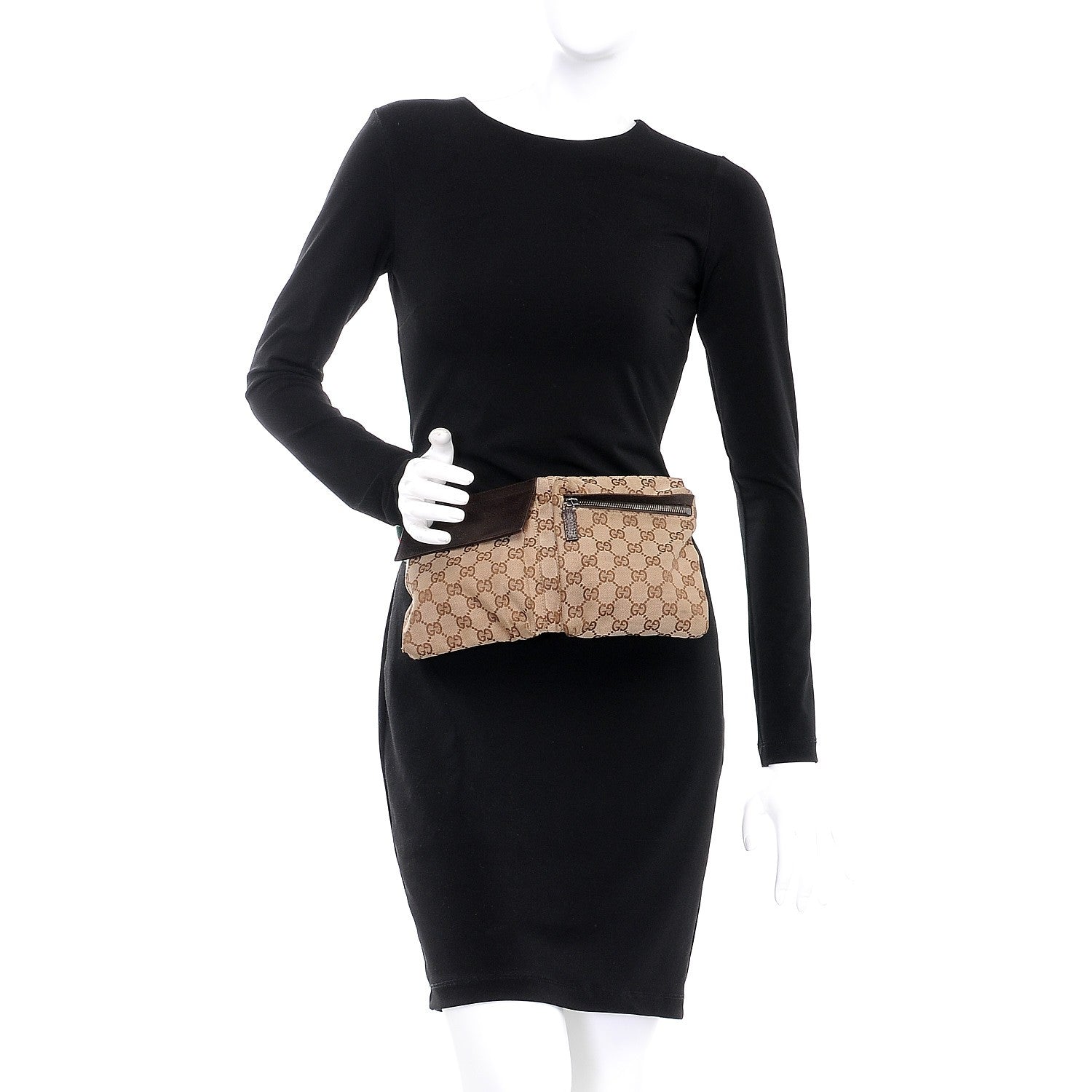 Gucci Monogram Web Belt Bag Dark Brown 2 of 7