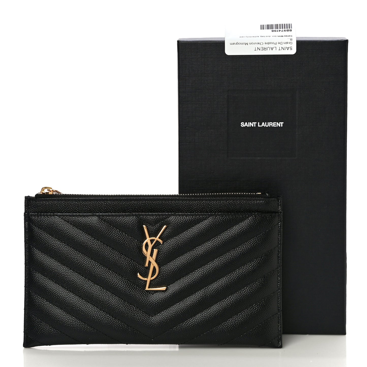 Grain De Poudre Chevron Monogram Bill Pouch Black