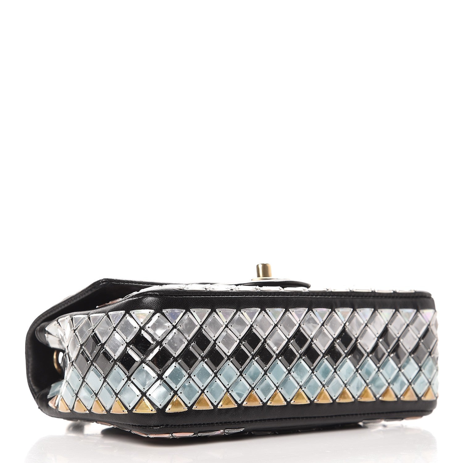 Chanel Lambskin Mosaic Small Flap Black Gold Light Blue 4 of 8