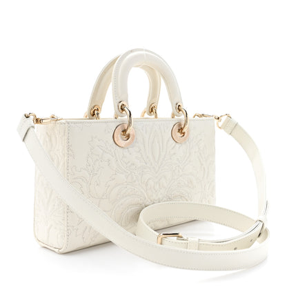 Christian Dior Calfskin Ornamental Embroidered Lady D-Joy White 3 of 15