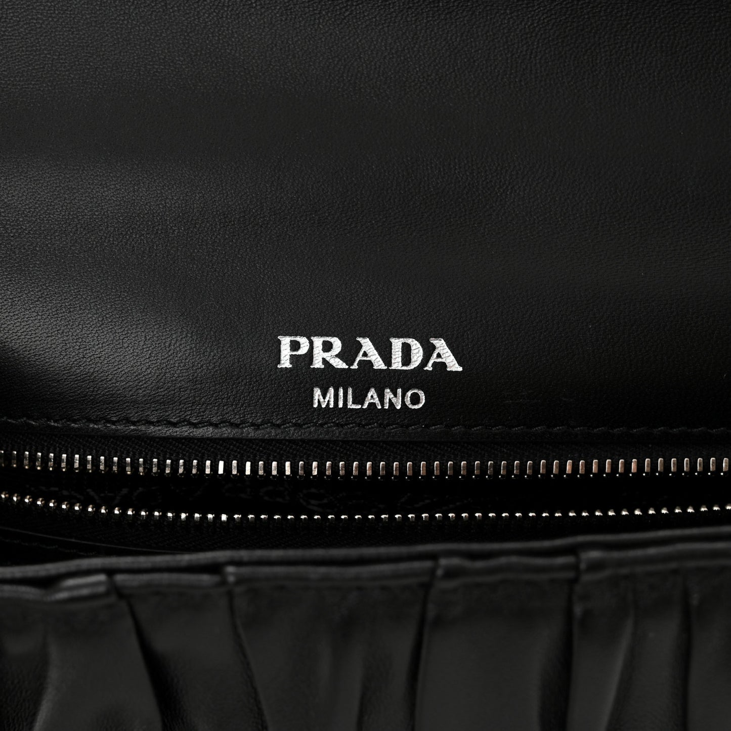 Nappa Gaufre Small Chain Flap Shoulder Bag Black
