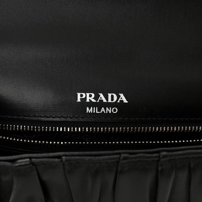 Prada Nappa Gaufre Small Chain Flap Shoulder Bag Black 6 of 11