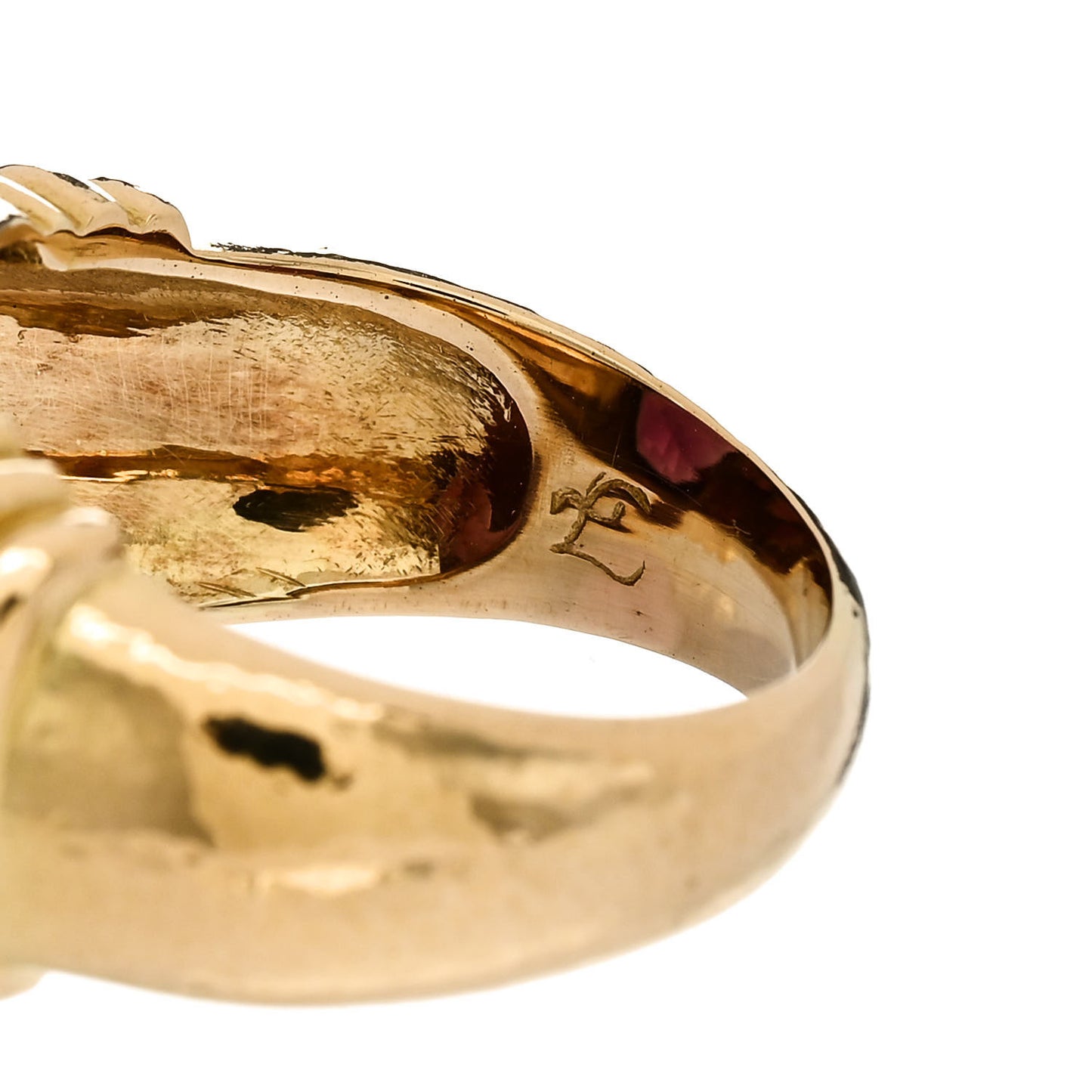 18K Yellow Gold Rhodolite Garnet Cocktail Ring 57 8