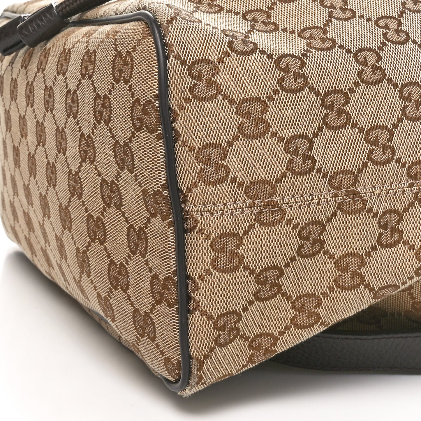 Monogram Dollar Calfskin O Drawstring Backpack Beige Ebony Testa di Moro Dark Chocolate