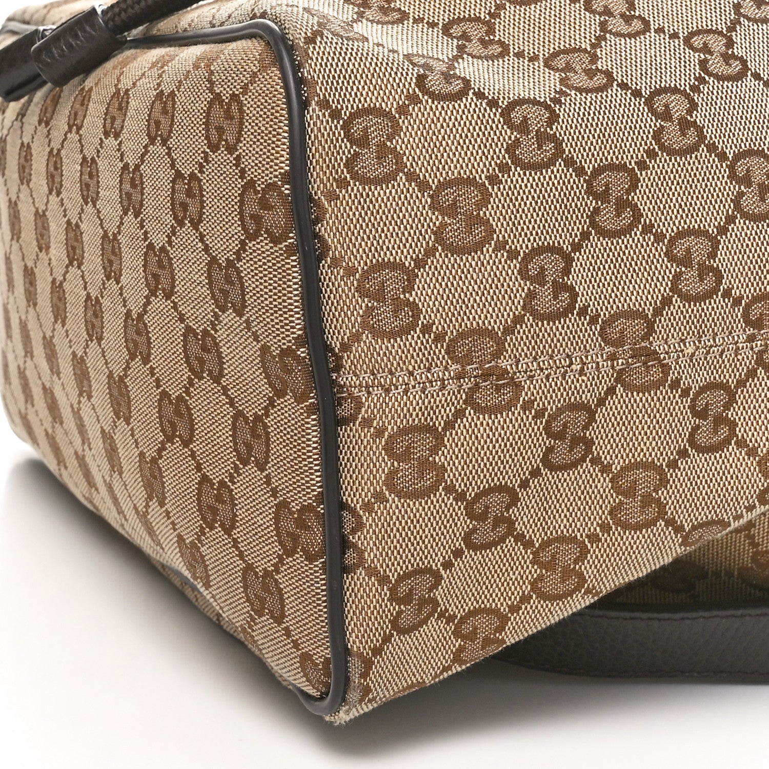 Gucci Monogram Dollar Calfskin O Drawstring Backpack Beige Ebony Testa di Moro Dark Chocolate 10 of 10