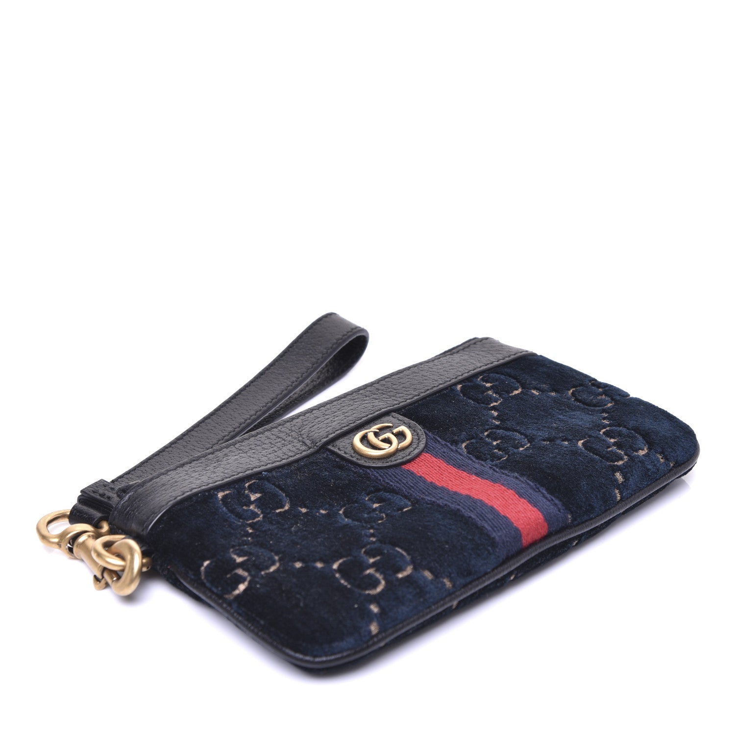 Gucci Velvet GG Monogram Textured Calfskin Web Smartphone Case Blue Beige Black 4 of 12