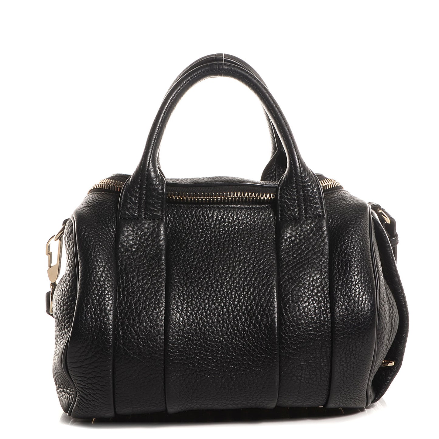 Pebbled Leather Rockie Black w Pale Gold Hardware