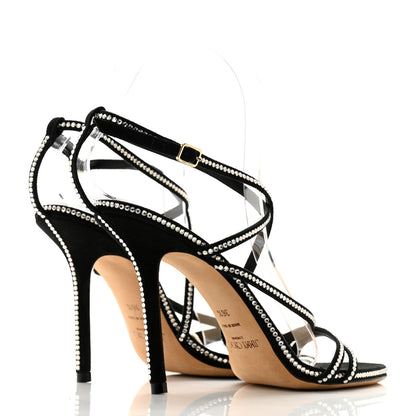 Jimmy Choo Crystal Suede Dudette 100 Pumps 36.5 Black 4 of 10