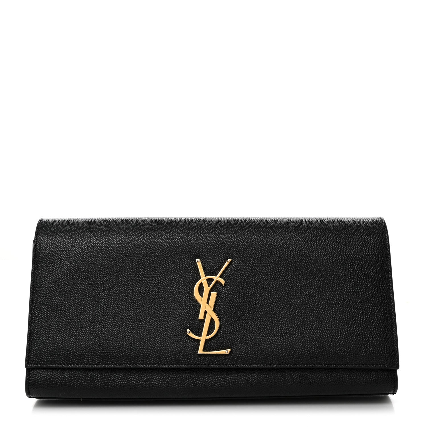 Saint Laurent Grain De Poudre Monogram Cassandre Clutch Black 1 of 8