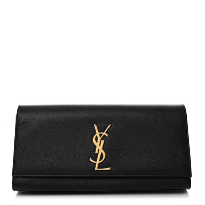Saint Laurent Grain De Poudre Monogram Cassandre Clutch Black 1 of 8