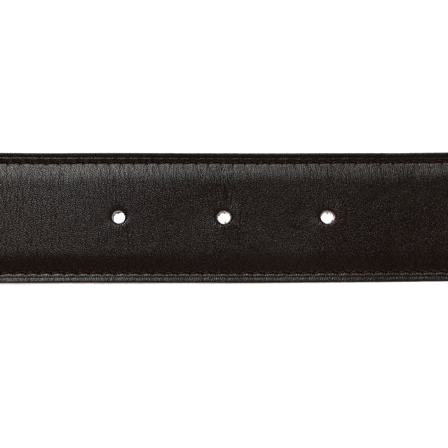 Hermes Box Togo 32mm Belt Strap 85 Bleu Lin Chocolate 4 of 9