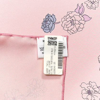 Hermes Silk Twill Robe Legere Scarf 90 Rose Hortensia Bleu 12 of 12