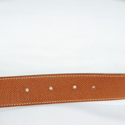 Hermes Box Courchevel 32mm H Belt 75 Black Gold 4 of 6